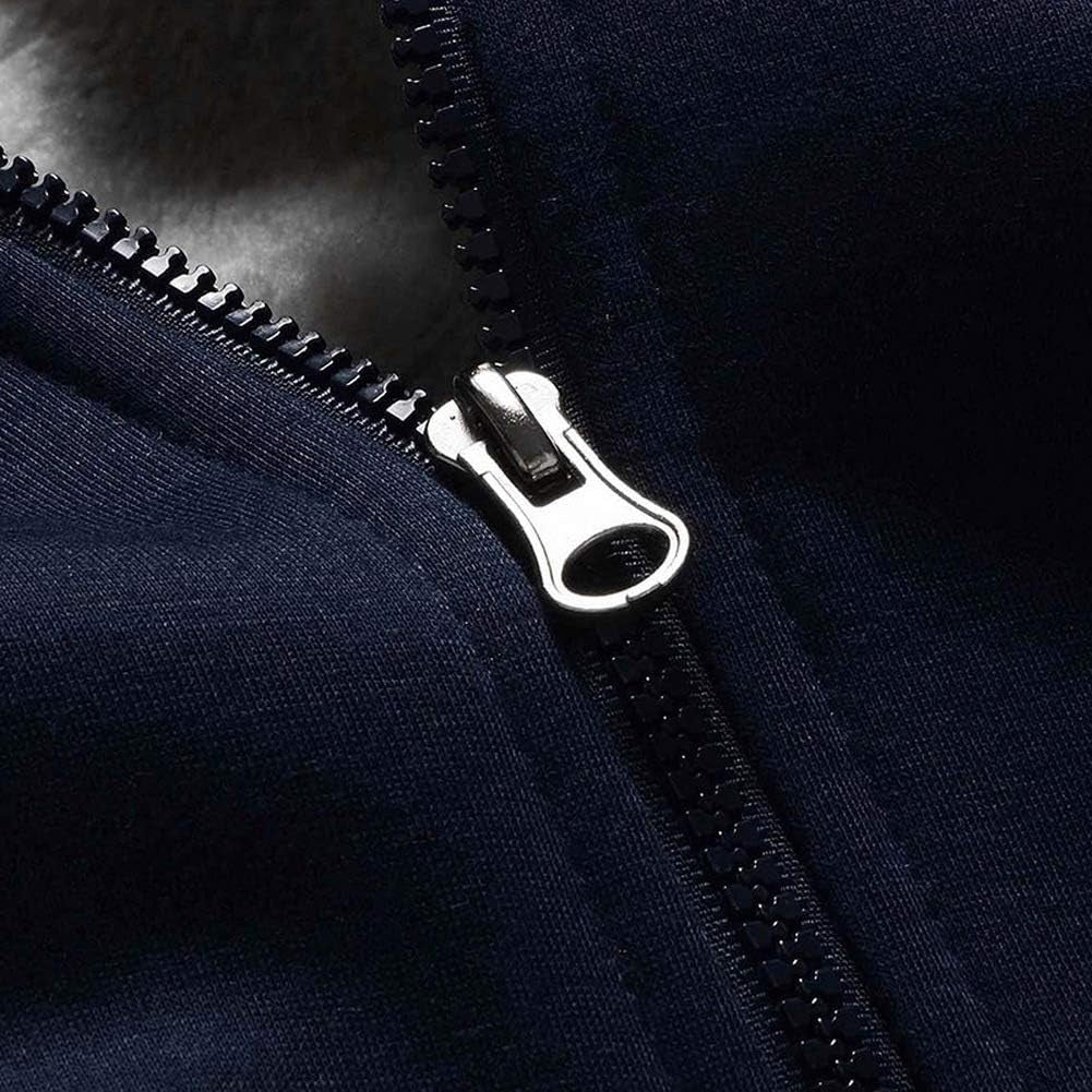 Men'S Casual Hooed Hoodies Thick Wool Warm Winter Jacket Coats
