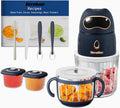 Baby Food Maker, 10-In-1 Baby Food Processor Set with 2 Glass Bowls (600Ml+300Ml), Baby Food Blender for Baby Puree, Fruit, Meat, Vegatable, Baby Food Storage Containers, Baby Essentials