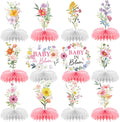 Baby in Bloom Baby Shower Decorations - 12PCS  Wildflower Party Decorations Flower Honeycomb Centerpieces Gender Reveal Decor Floral Baby Shower Decoration Supplies Flower Table Party Decor