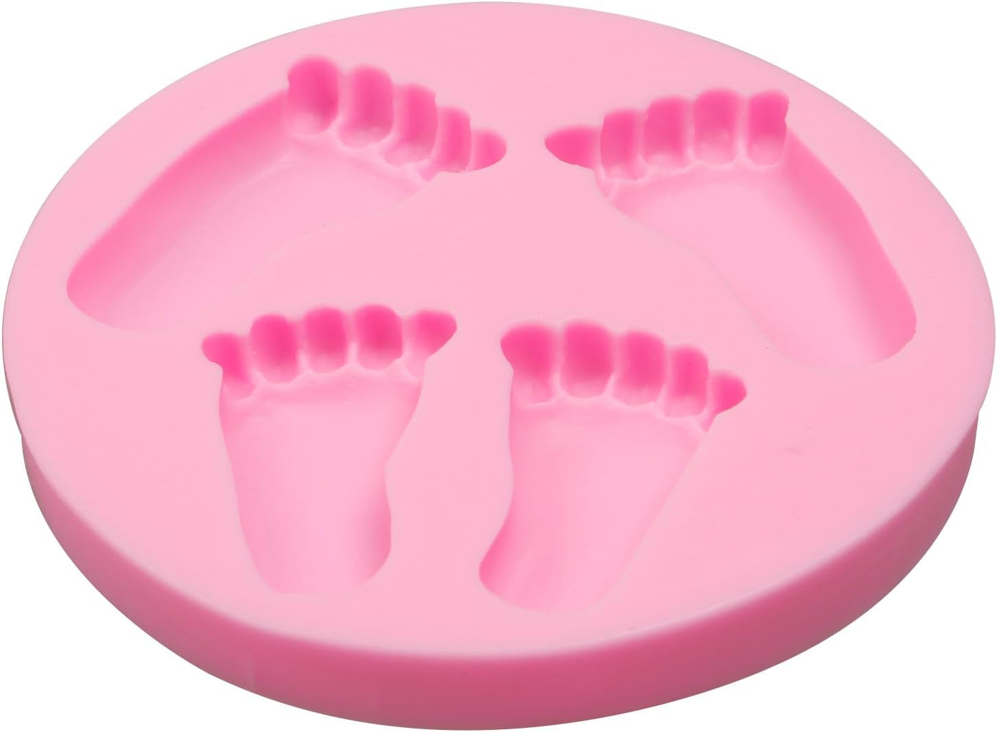 Baby Silicone Fondant Mold 3D Baby Foot Mold Baby Birthday Party Baking Tools for Baby Baptism Theme Party Gender Reveal Party Cake Decorating Chocolate Candy Cupcake Gum Paste Polymer Clay