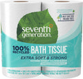Seventh Generation Bath Tissue Toilet Paper Chlorine Free 2 Ply Toilet Paper 100% Recycled Paper 4 Count (Pack of 1)