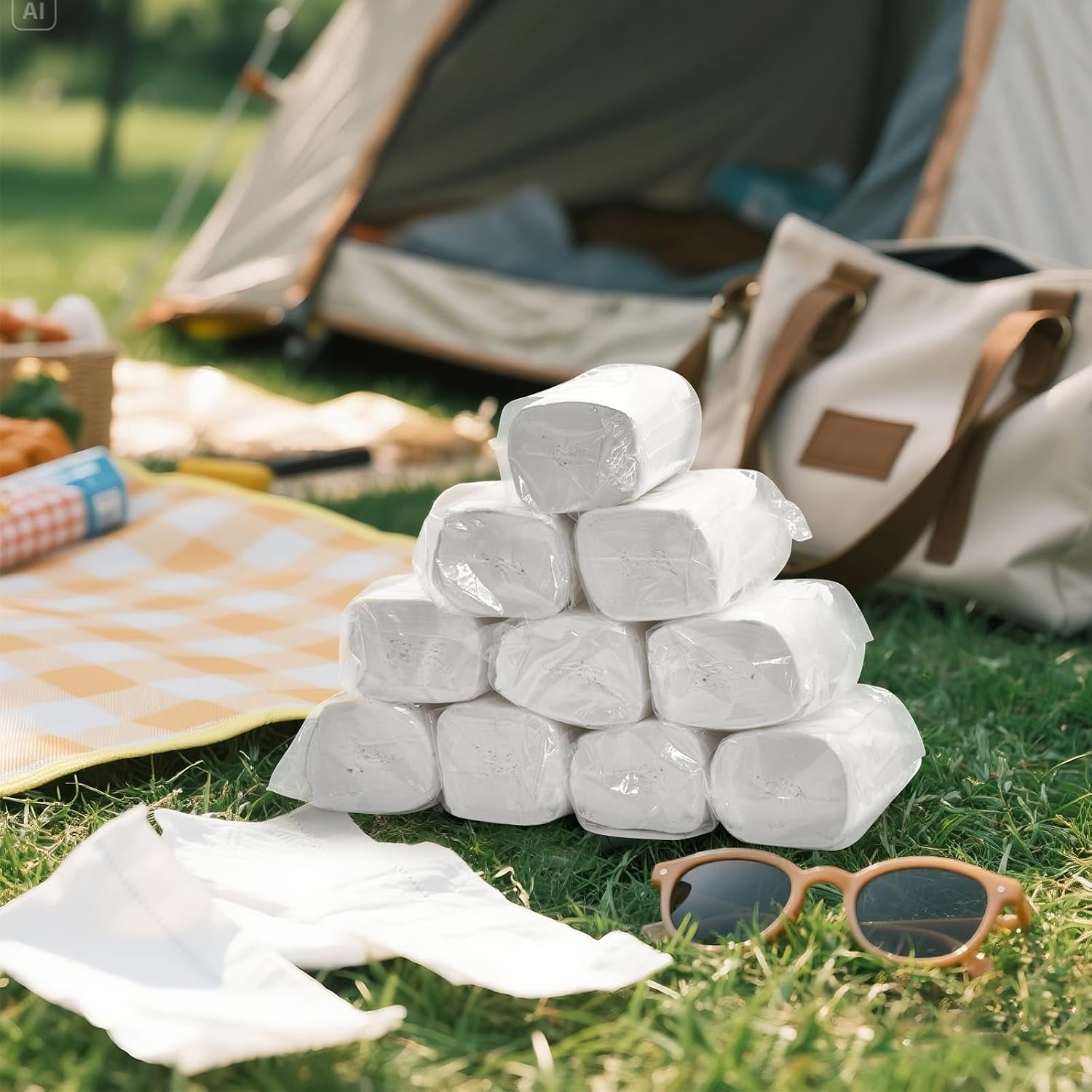 8 PCS Travel Size Toilet Paper Mini Toilet Paper Rolls Soft Compact Pack Portable Individual Tissue for Camping Hiking Outdoors (8)