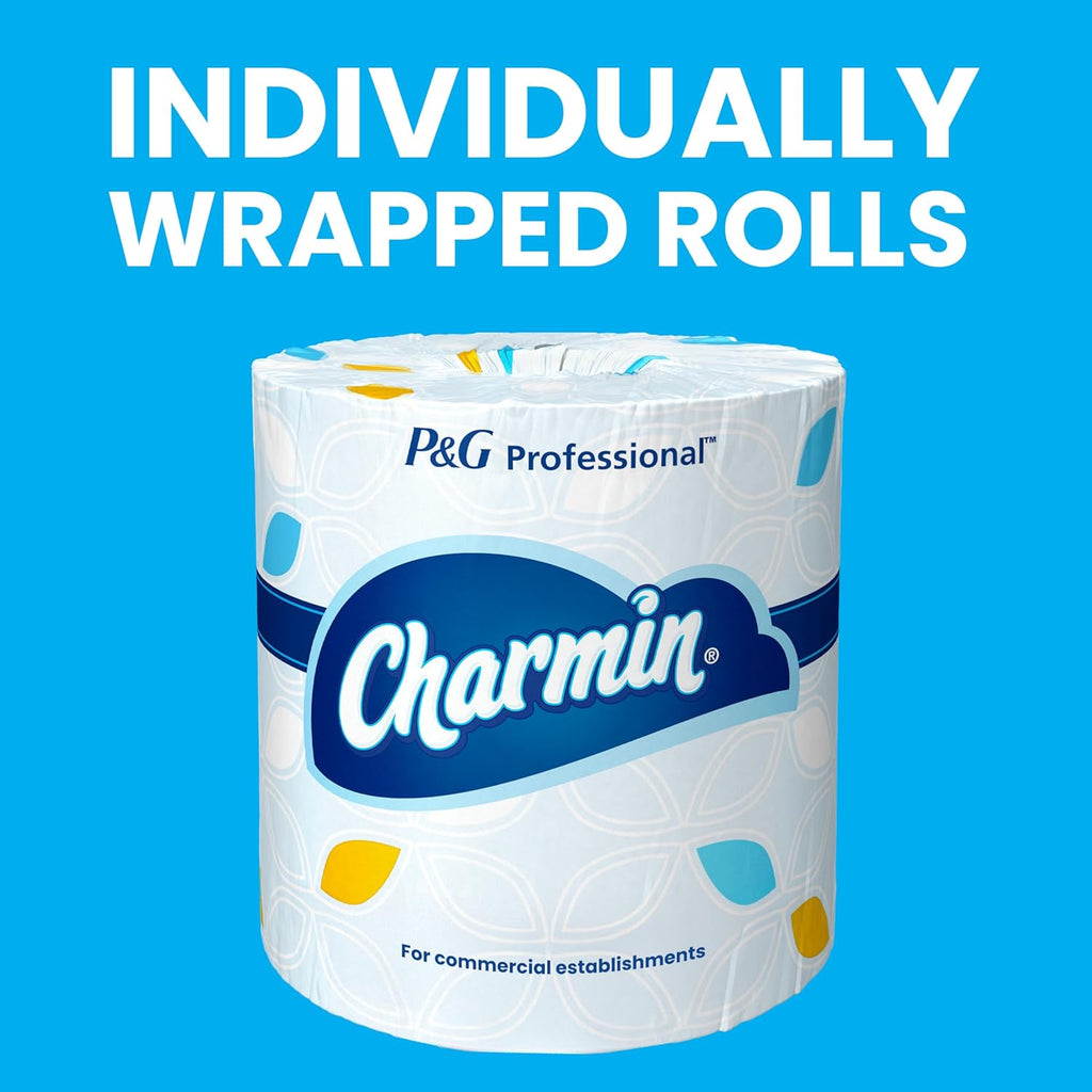 Charmin Professional Commercial Toilet Paper Rolls, Bulk 2-Ply Bathroom Tissue, Individually Wrapped, 450 Sheets (75 Count)