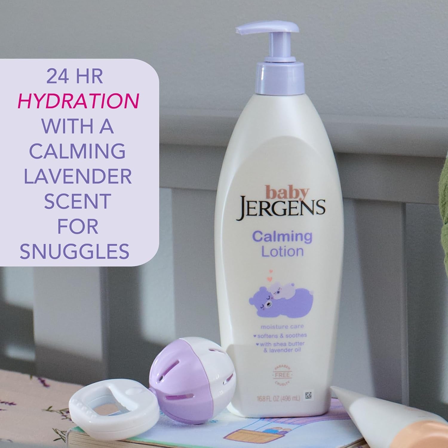Baby Calming Lotion, Baby Calming Lotion, Lavender Baby Lotion, Baby Moisturizer with Shea Butter and Lavender Oil, 16.8 Fl Oz