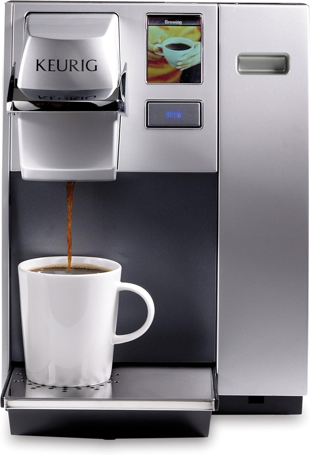 K155 Office Pro Single Cup Commercial K-Cup Pod Coffee Maker, Silver & Slim Non-Rolling Storage Drawer, Coffee Pod Storage, Holds up to 24 K-Cup Pods, Black