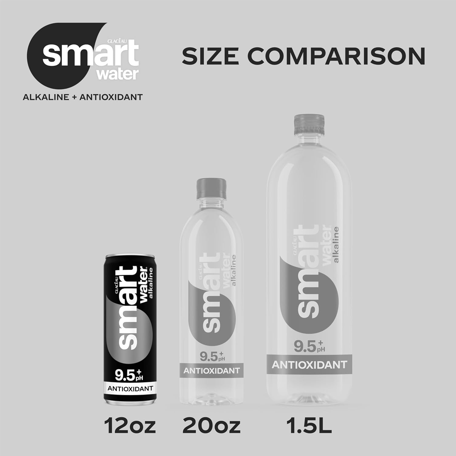 Smartwater Alkaline with Antioxidant Water Cans, 12 Fl Oz, 8 Pack