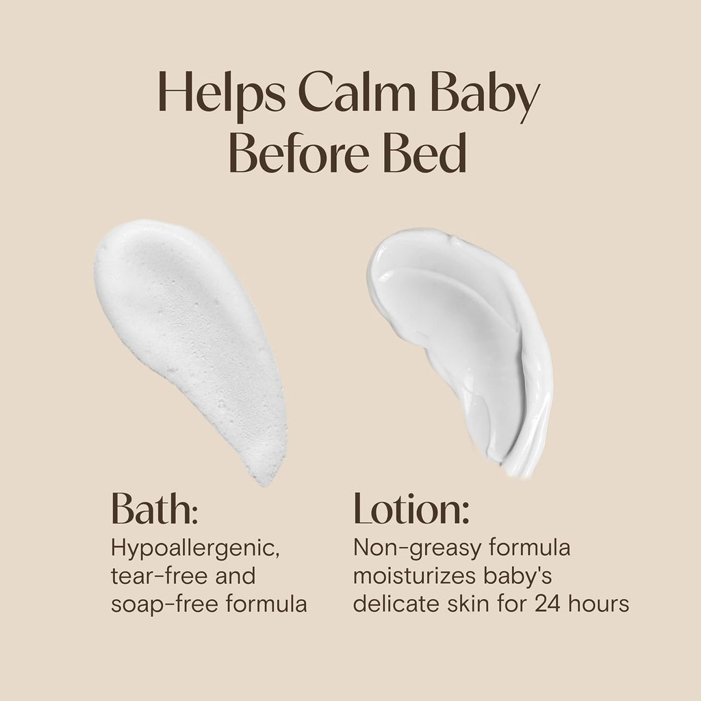 Aveeno Baby Calming Comfort Bath + Body Lotion Set, Nighttime Baby Wash & Baby Lotion with Oat Extract, Soothing Lavender & Vanilla Scent, Gently Cleanses & Helps Calm Baby before Bedtime, 2 Items