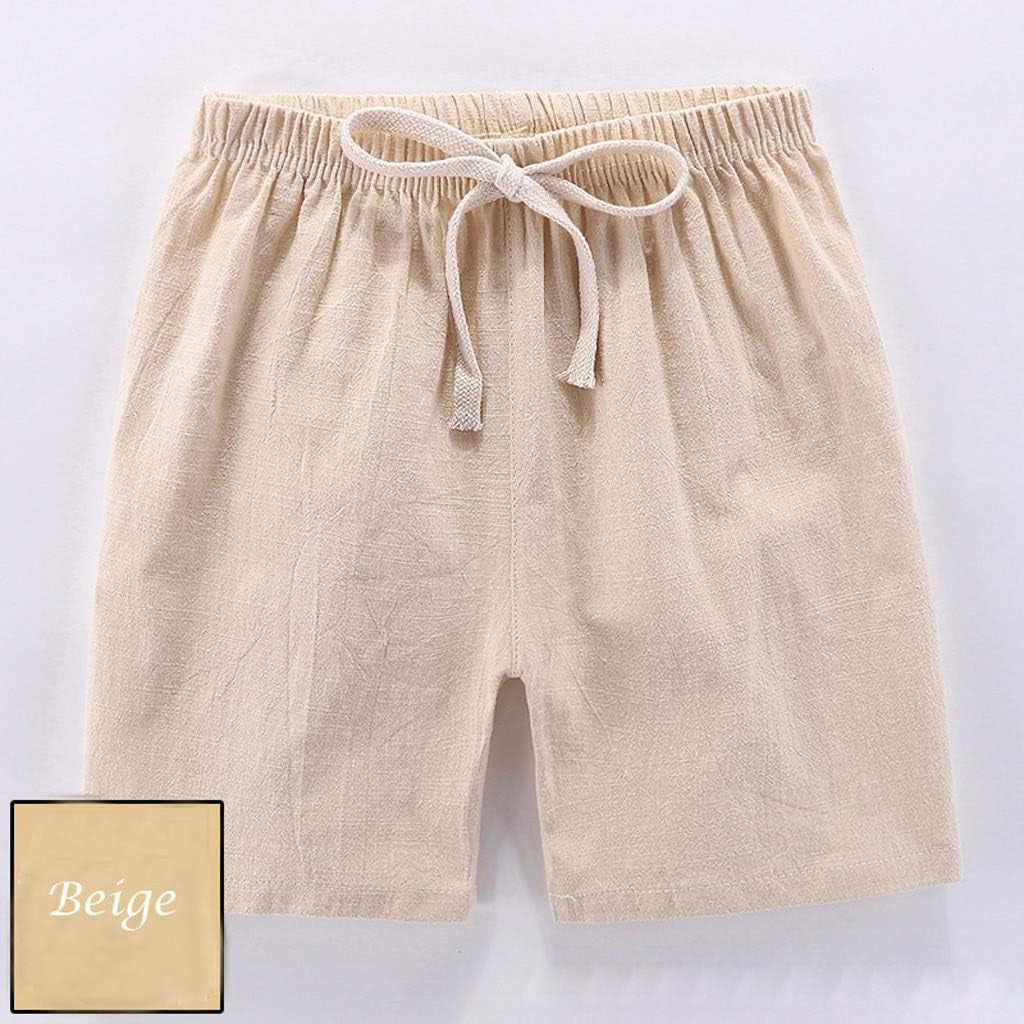 Kids Quick Dry Sport Shorts,Summer Children Kids Boy Girl Linen Casual Shorts Elastic Waist Pants Clothe L272
