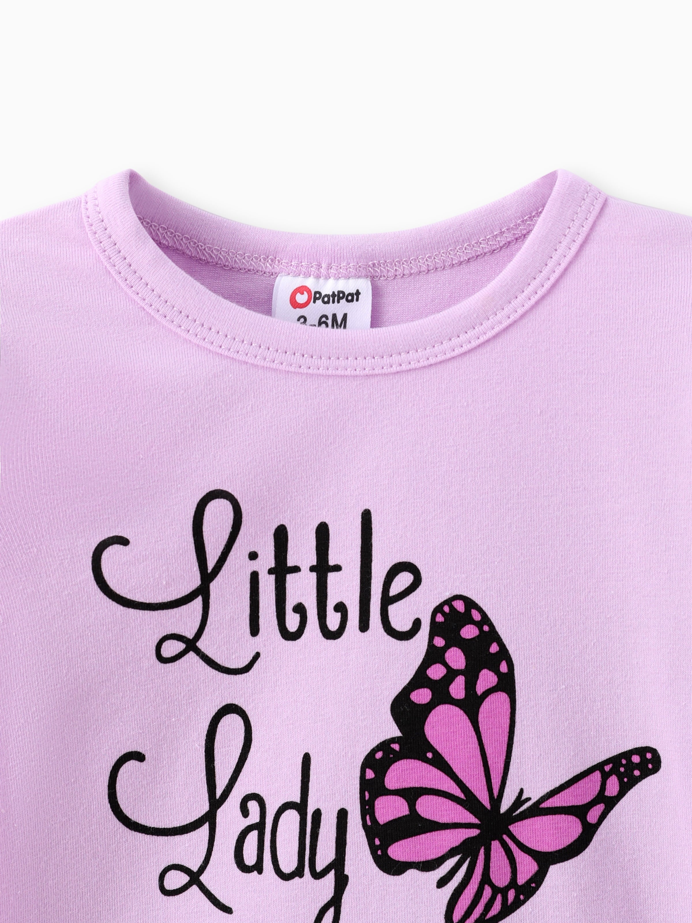 Baby Girl Clothes 3Pcs Ladybug Letter Print Romper and Bowknot Trousers with Headband Set