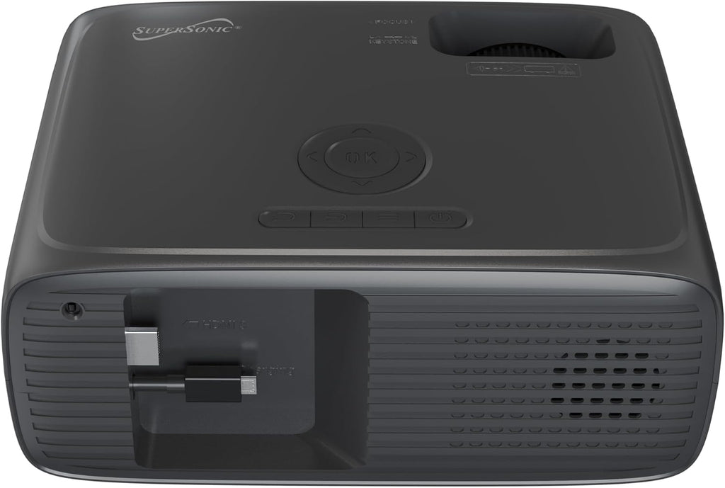 SC-282P KIT Full HD 1080P LED PROJECTOR with Bluetooth 150" Display, 3×HDMI, USB/SD, Keystone, Built-In Speaker, Includes 100" Screen, Tripod, HDMI & AV Cables – Home Theater Bundle