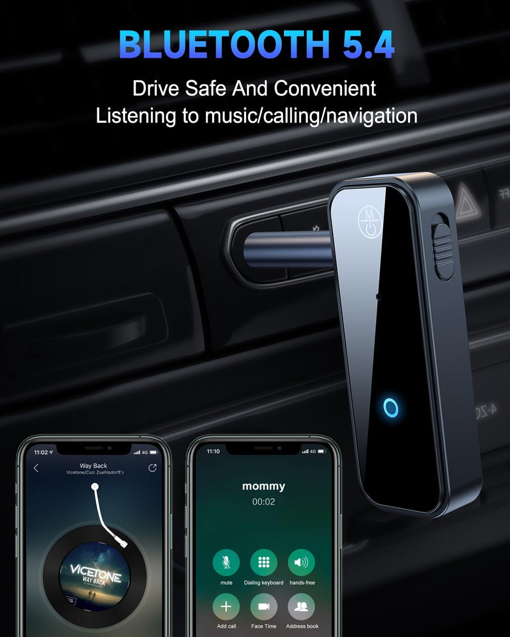 Upgraded Aux Bluetooth 5.4 Adapter for Car, 2 in 1 Bluetooth Audio Transmitter and Receiver 3.5Mm Jack RCA Wireless Dongle Stereo System for TV, PC, Headphone, Home, Speaker, Amplifier, Handsfree Call