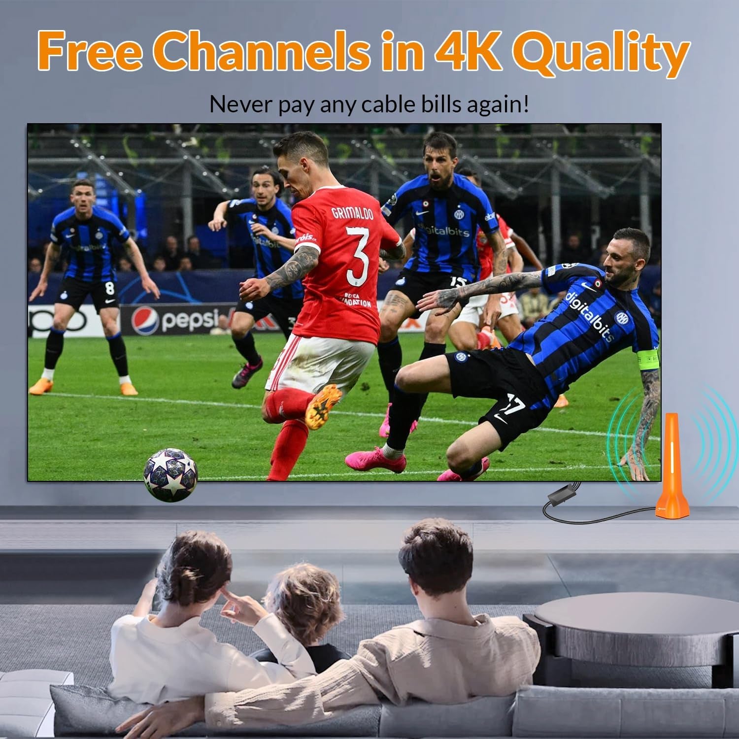 TV Antenna for Local Channels,  Indoor TV Antenna for Smart TV, Long Range Digital HD TV Antenna with Amplifier, 360° Reception, Supports 4K 1080P, Digital Tv Antenna for Smart Tv