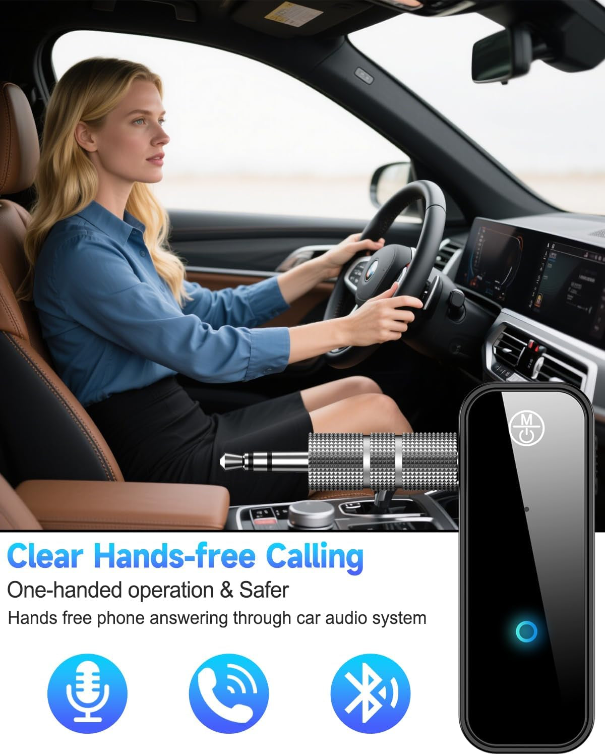 Upgraded Aux Bluetooth 5.4 Adapter for Car, 2 in 1 Bluetooth Audio Transmitter and Receiver 3.5Mm Jack RCA Wireless Dongle Stereo System for TV, PC, Headphone, Home, Speaker, Amplifier, Handsfree Call