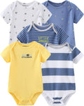 Baby Bodysuit Newborn Short Sleeve Baby One-Piece Cotton 5-Pack Baby Clothes