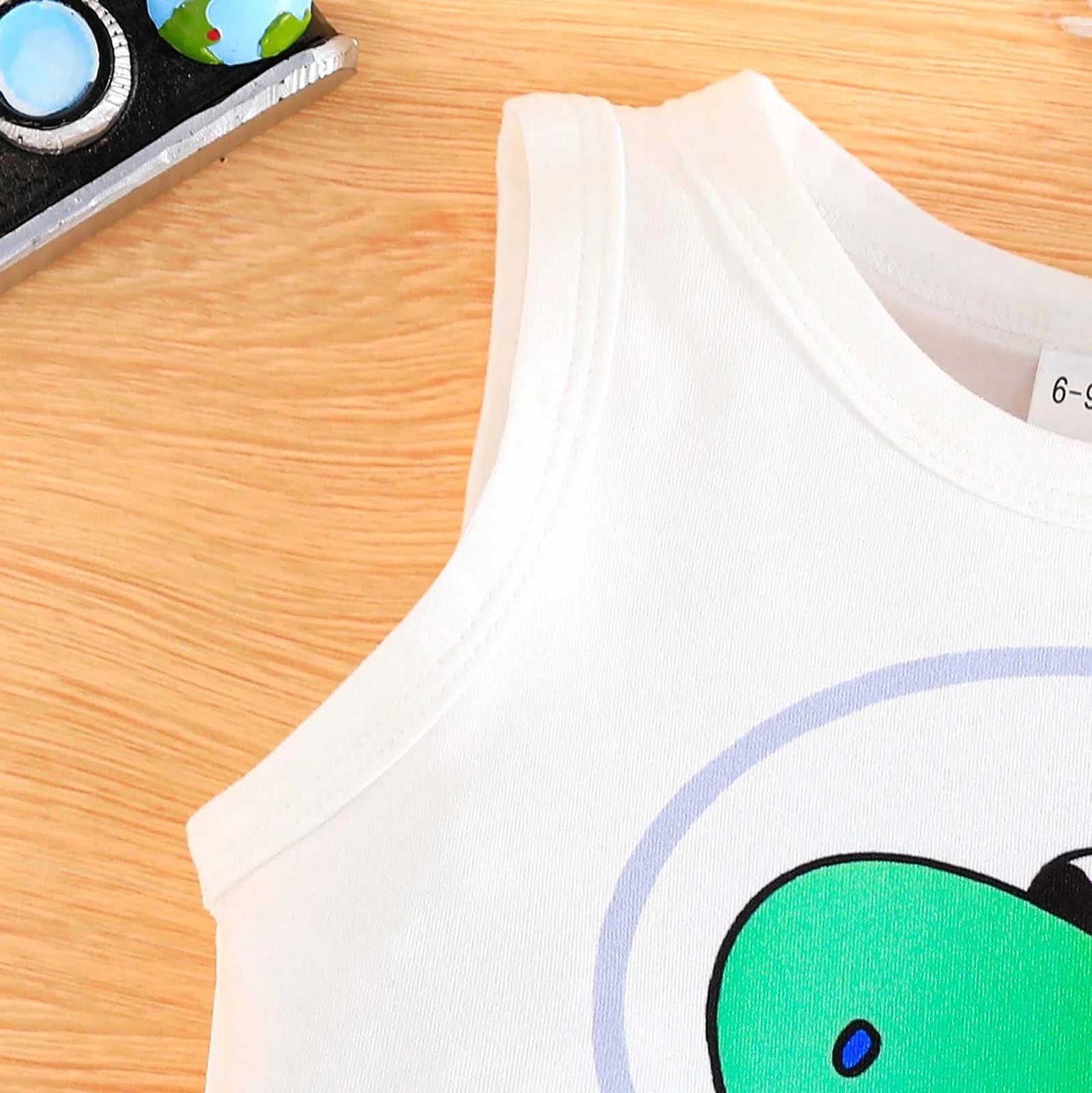 Toddler Boy Summer Shorts Set 2 Piece Short Sleeve Casual Cartoon Prints Tops Holiday Vest T Shirt Short Pants Suit Clothes Set Outfits,Size 9-12 Months