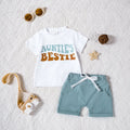 RTKFRFLM Toddler Boy Summer Shorts Set 2 Piece Short Sleeve Cartoon Letter Prints T Shirt Tops Shorts Kids Set Clothes Set Outfits,Size 3-6 Months