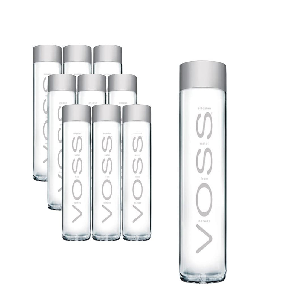 Voss Artesian Still Water from Norway Naturally Pure for a Crisp, Refreshing Taste 375Ml GLASS Bottled Water 12.7 Fl Oz (Pack of 9)