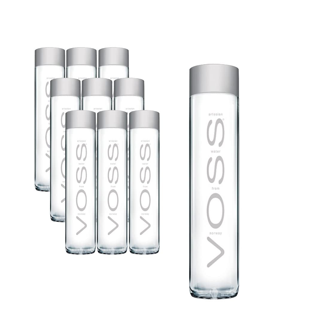 Voss Artesian Still Water from Norway Naturally Pure for a Crisp, Refreshing Taste 375Ml GLASS Bottled Water 12.7 Fl Oz (Pack of 9)