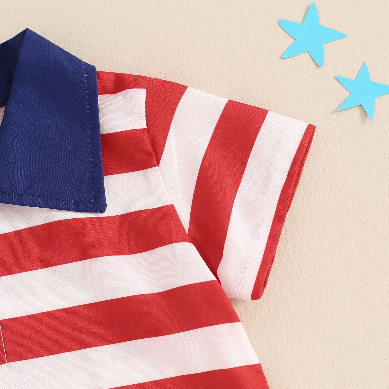 Newborn Baby Boy Clothes 4Th of July Baby Boy Outfit American Flag T-Shirt Top Striped Shorts Toddler Fourth of July Clothes 2 Piece Set Red,18-24 Months