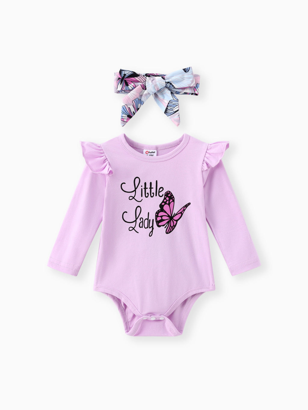 Baby Girl Clothes 3Pcs Ladybug Letter Print Romper and Bowknot Trousers with Headband Set