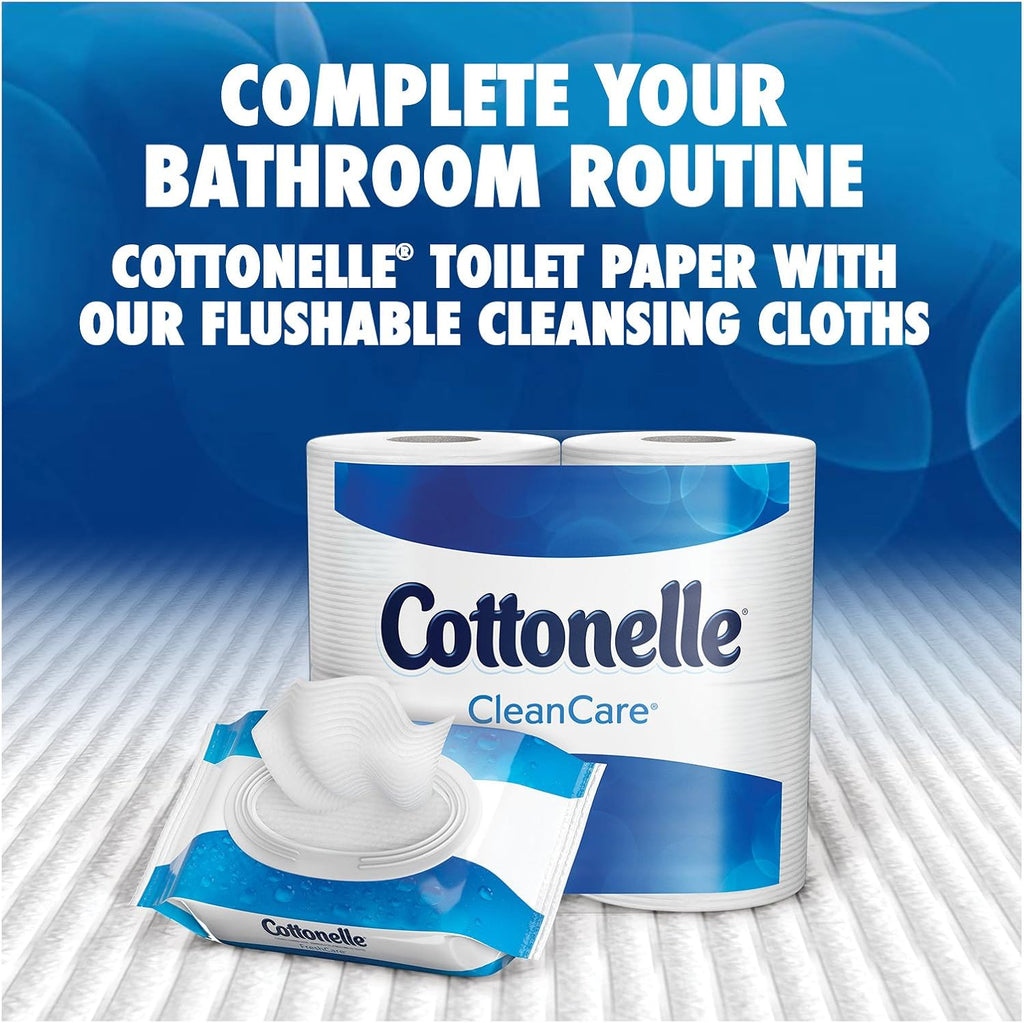 Cottonelle Cleancare Family Roll + Toilet Paper, Bath Tissue, 18 Toilet Paper Rolls
