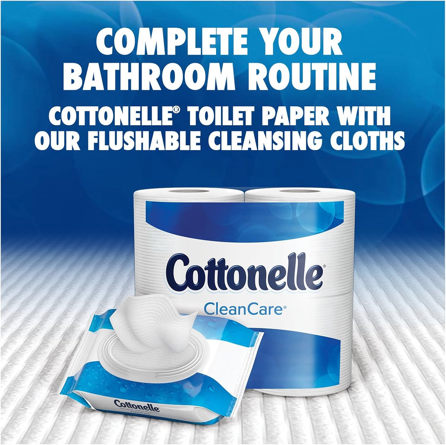 Cottonelle Cleancare Family Roll + Toilet Paper, Bath Tissue, 18 Toilet Paper Rolls