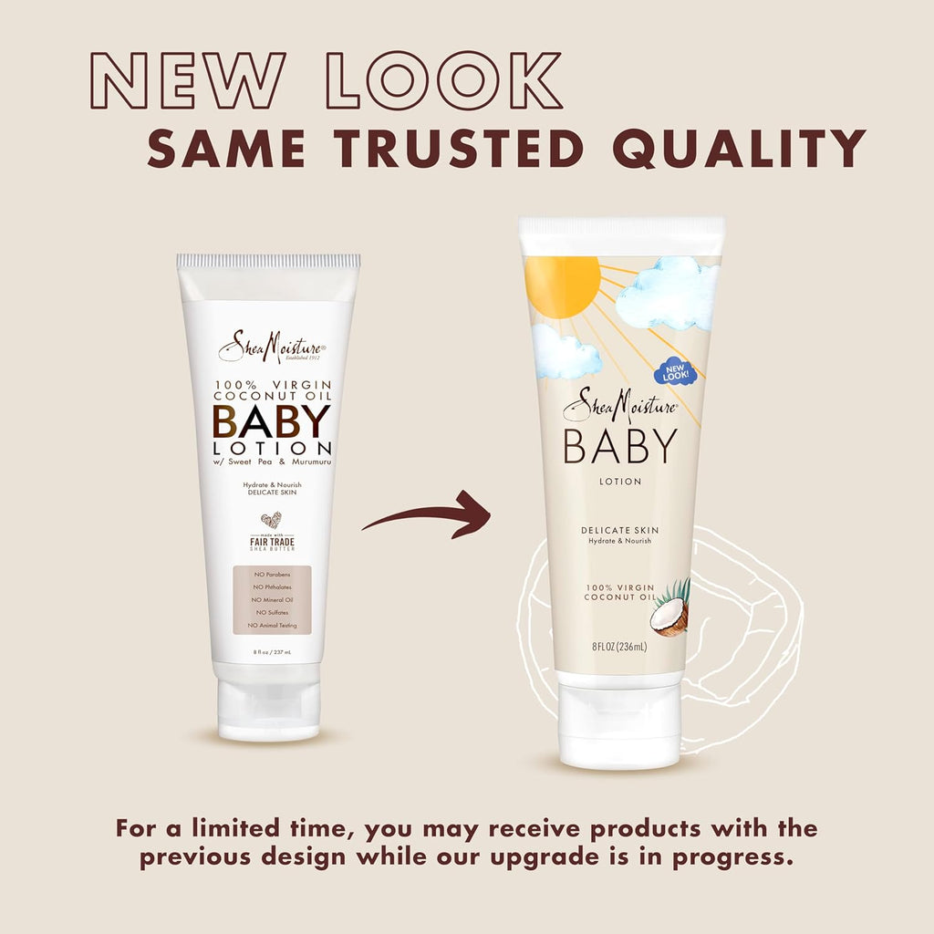 Sheamoisture Baby Lotion 100% Virgin Coconut Oil for Baby Skin Baby Lotion Clear Skin Moisturizer 8 Oz