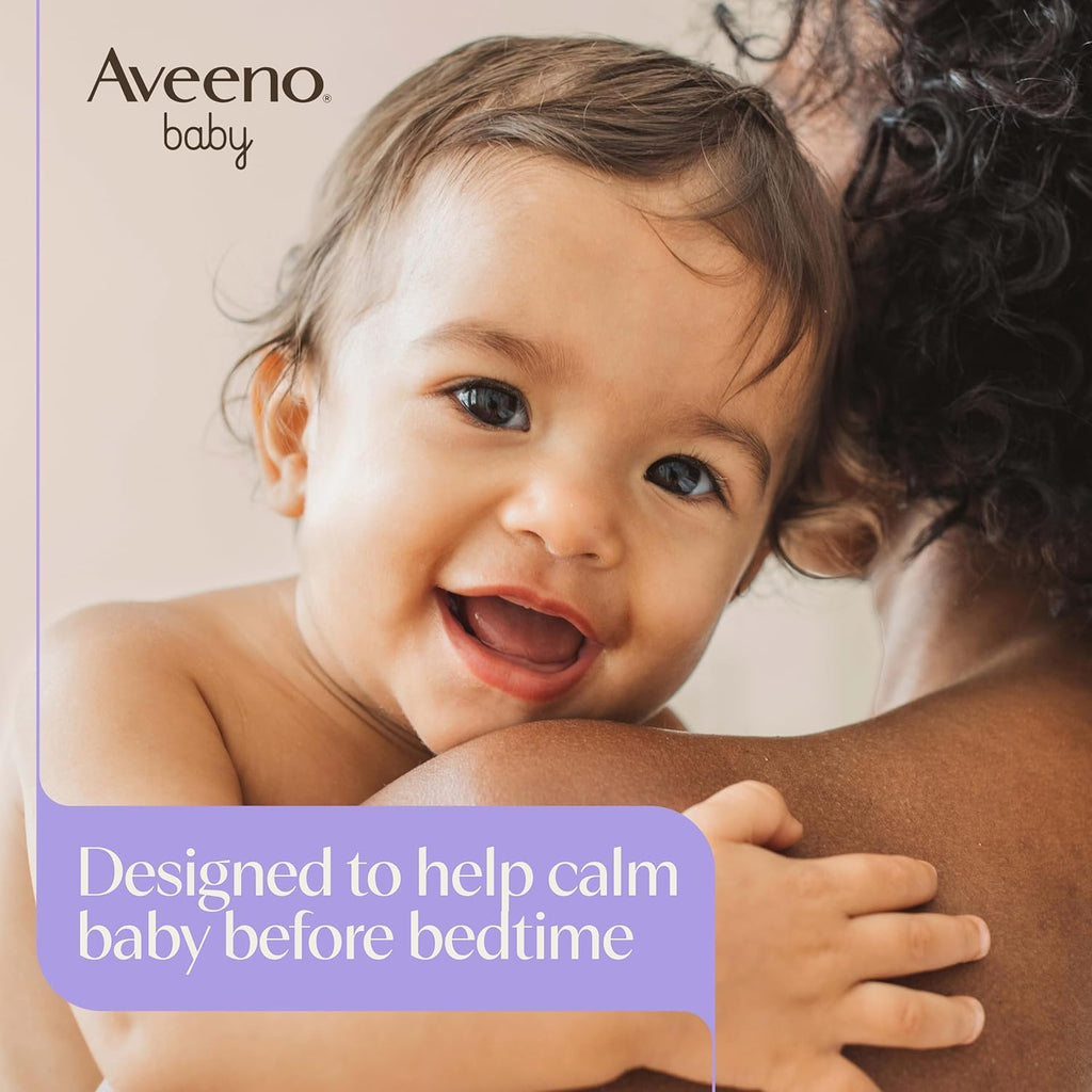 Aveeno Baby Calming Comfort Bath + Body Lotion Set, Nighttime Baby Wash & Baby Lotion with Oat Extract, Soothing Lavender & Vanilla Scent, Gently Cleanses & Helps Calm Baby before Bedtime, 2 Items