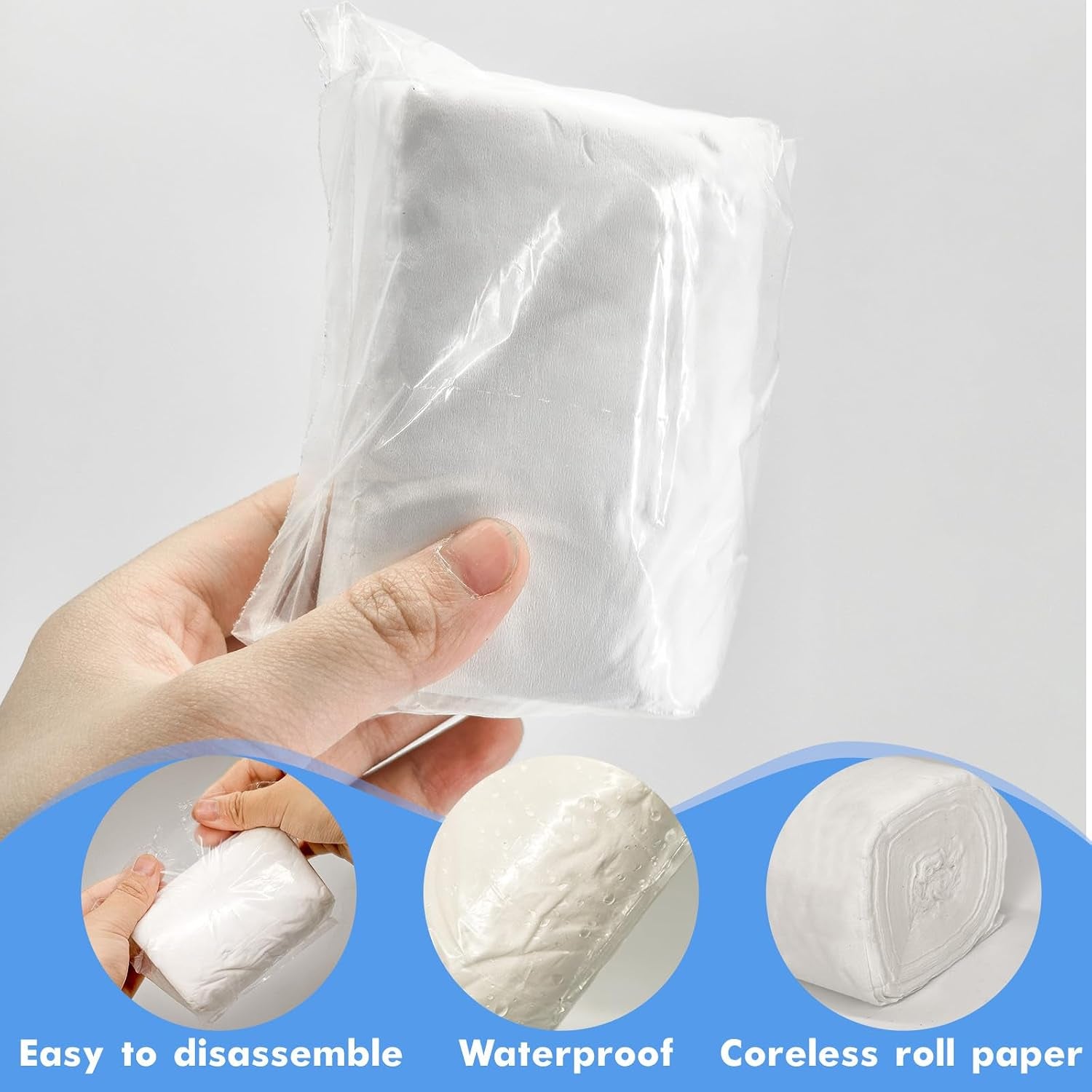 8 PCS Travel Size Toilet Paper Mini Toilet Paper Rolls Soft Compact Pack Portable Individual Tissue for Camping Hiking Outdoors (8)