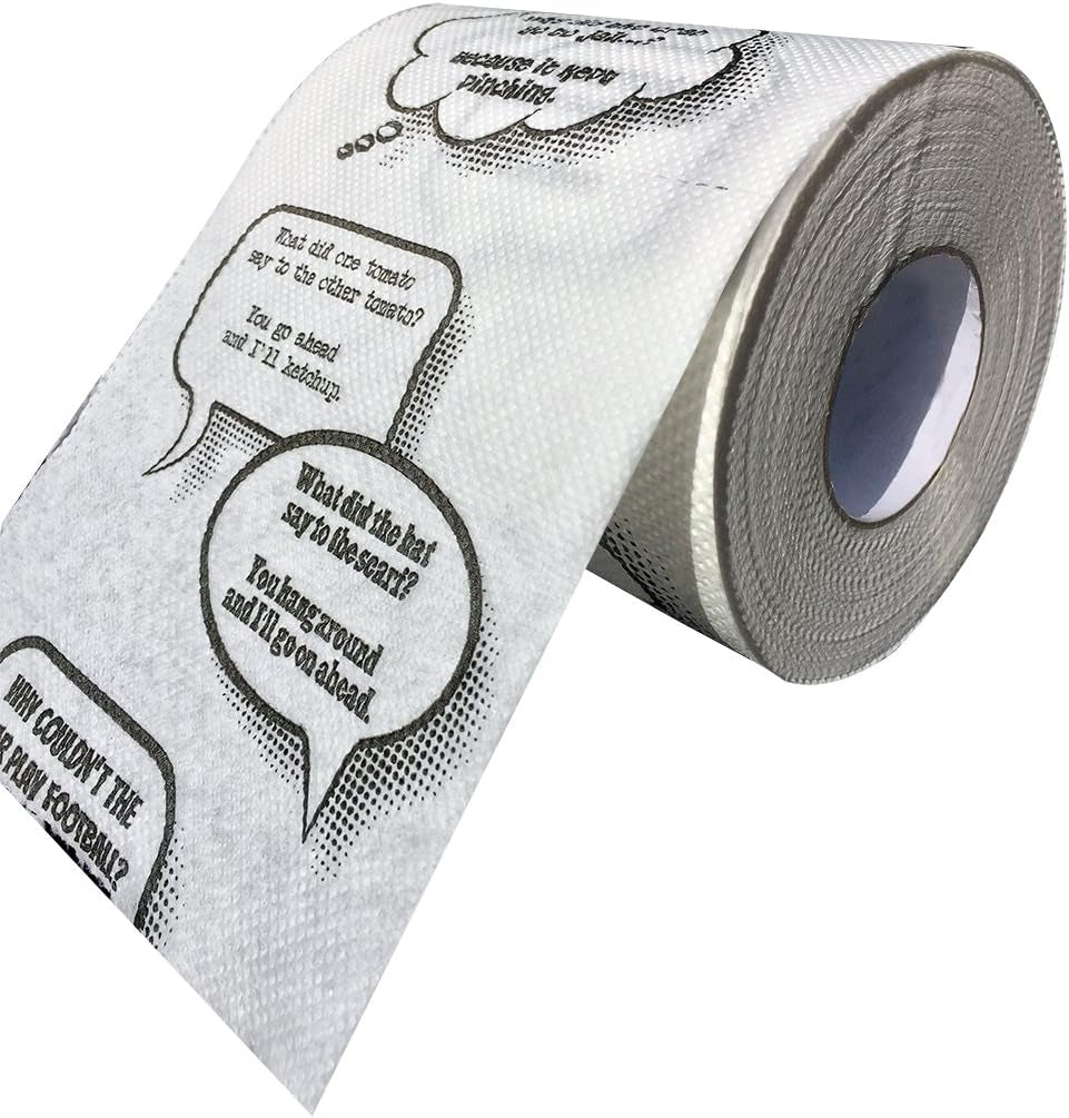 Funny Toilet Paper with Printed Jokes & Riddles - 85 Ft Toilet Roll, Quilted for Comfort - Fun Gifts for Women, Perfect Prank Gifts for down Time