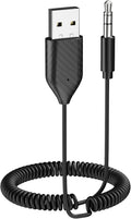 Bluetooth Aux Adapter for Car, USB Bluetooth 5.2 Receiver, 3.5Mm Bluetooth Adapter with Microphone for Music Streaming and Hands-Free Calling for Car Stereo and Home Speakers