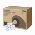 2-Ply Bulk Toilet Paper Rolls for Professional and Commercial Use | 125 Feet Septic Safe Single Roll Toilet Paper Rolls | 500 White 4.5" X 3" Sheets per Roll | 96 Count per Box