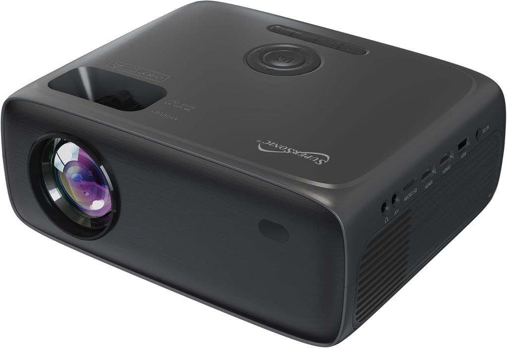 SC-282P KIT Full HD 1080P LED PROJECTOR with Bluetooth 150" Display, 3×HDMI, USB/SD, Keystone, Built-In Speaker, Includes 100" Screen, Tripod, HDMI & AV Cables – Home Theater Bundle