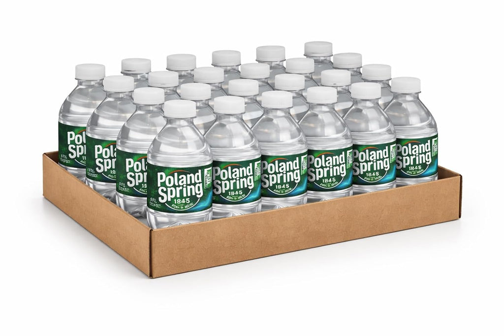 Poland Spring Water Bottles 24 Pack - Small Mini Bottles - Poland Spring 8 Oz Bottled Water