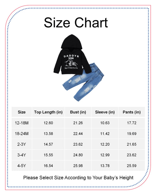 4T Baby Boy Clothes Baby Boy Outfits Hooded Long Sleeve Letter Print Tops Ripped Jeans Pants Set 5T Baby Boy Fall Clothes Black