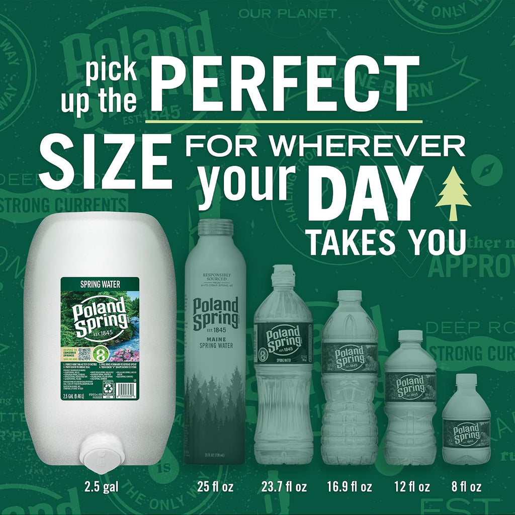 Maine Spring Water Bottles, 2.5 Gallon Jug – Still Bottled Water with Naturally Occurring Minerals for Taste