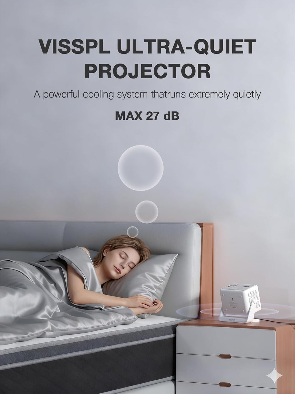 【Compatible with Netflix & Auto Focus 】 Smart Projector with Wifi and Bluetooth, Auto Focus & Keystone Protable Mini Projector with Stand, 4K Home Theater Projector