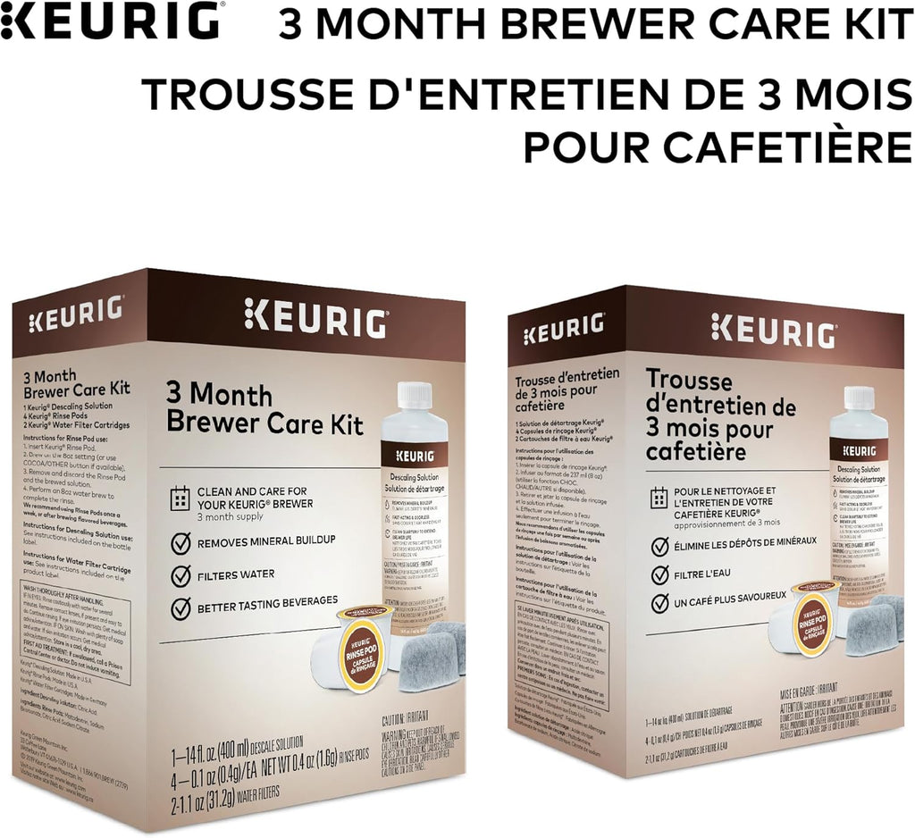 K-Mini Single Serve Coffee Maker & 3-Month Brewer Maintenance Kit Includes Descaling Solution, Water Filter Cartridges & Rinse Pods, Compatible Classic/1.0 & 2.0 K-Cup Coffee Makers, 7 Count
