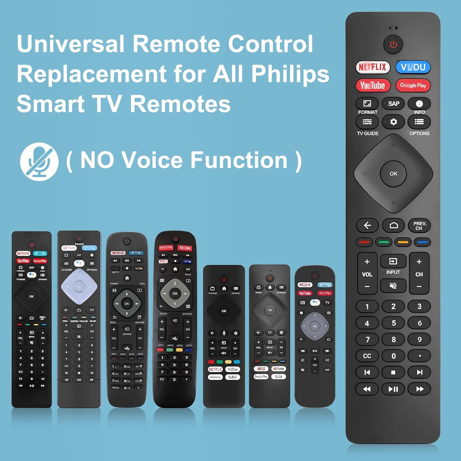 Replacement for Philips TV Remote Control, Compatible with All Philips Android LED/LCD/HDTV/UHD Smart Tvs (NH800UP)