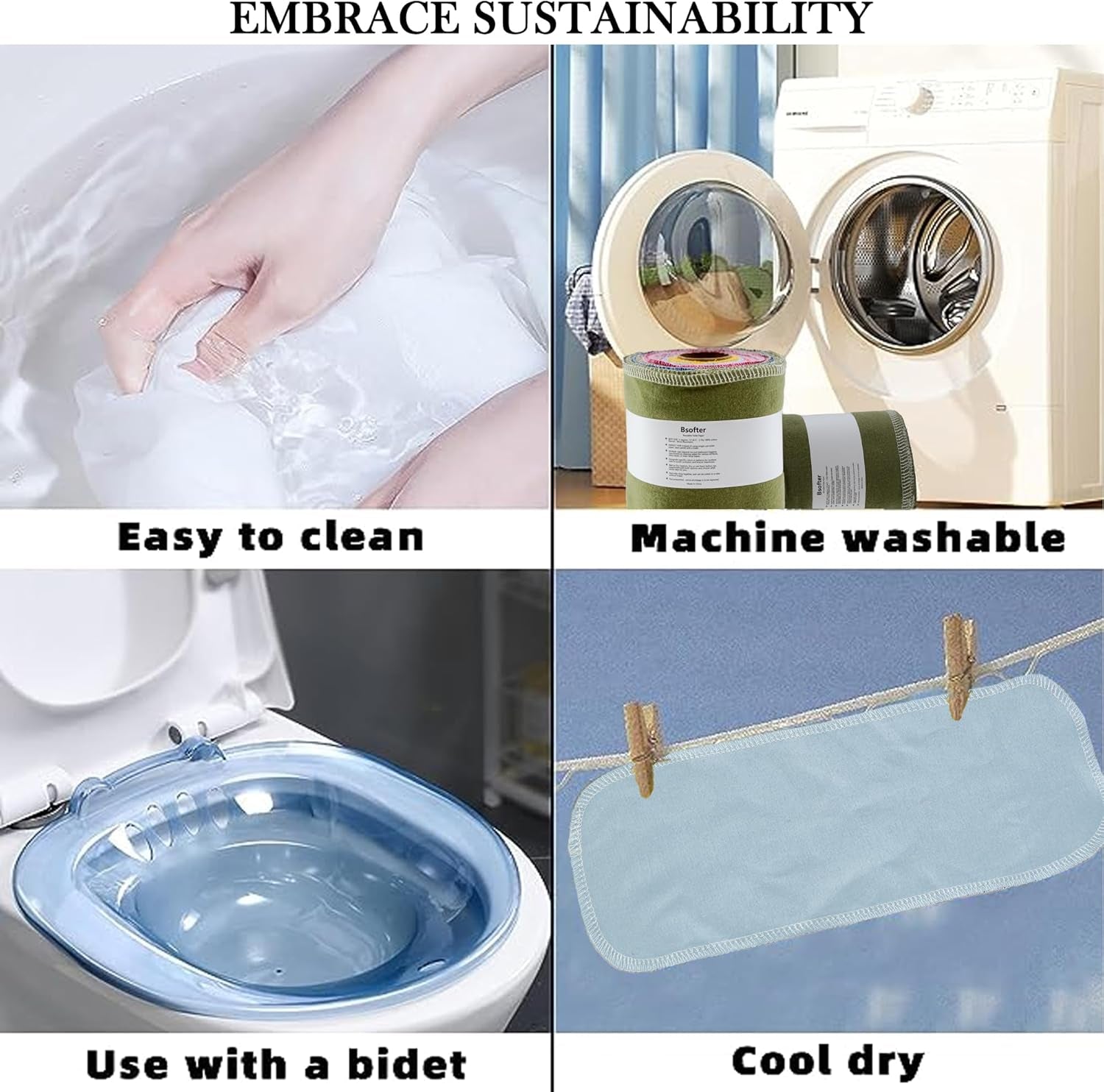 Reusable Toilet Paper Rolls – 28 Pcs Reusable Washable Bidet Wipes,Cloth Bidet Towels,Toilet Tissue Camper RV Toilet Paper,Paperless Tp Reusable Baby Wipes Alternative