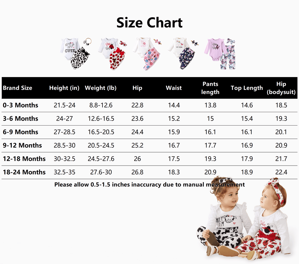 Baby Girl Clothes 3Pcs Ladybug Letter Print Romper and Bowknot Trousers with Headband Set