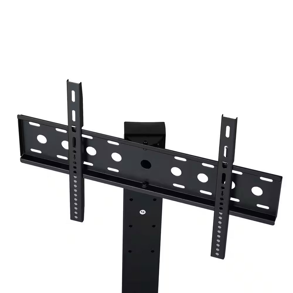 TV Stand with Adjustable TV Mount Industrial Wood and Metal TV Console Table, Black for 75 In. TV W Entertainment Center