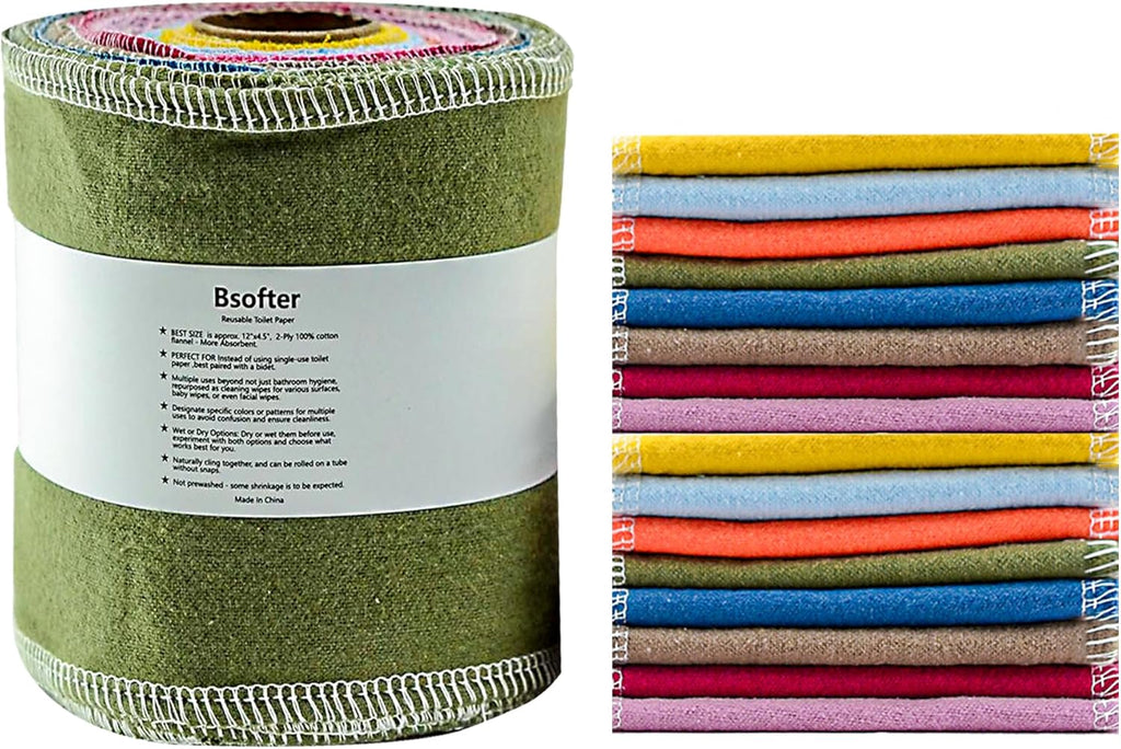Reusable Toilet Paper Rolls – 28 Pcs Reusable Washable Bidet Wipes,Cloth Bidet Towels,Toilet Tissue Camper RV Toilet Paper,Paperless Tp Reusable Baby Wipes Alternative