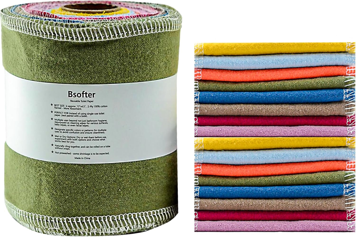 Reusable Toilet Paper Rolls – 28 Pcs Reusable Washable Bidet Wipes,Cloth Bidet Towels,Toilet Tissue Camper RV Toilet Paper,Paperless Tp Reusable Baby Wipes Alternative