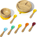 Rainbow Gift Set Yellow - Baby Bowl Set + Baby Plate Set + Assorted Baby Spoons Set. Baby Registry, Home Set & More. Baby Girl, Baby Boy, Unisex. BPA Free