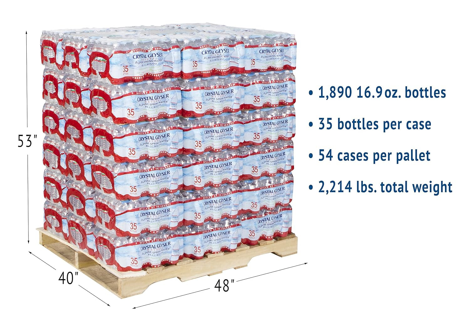 CGW35001PL Alpine Spring Water, 16.9 Oz. Bottles, Bottled at the Source (Pack of 1890)