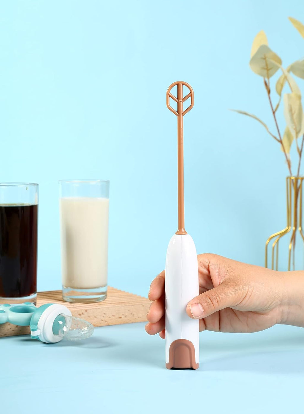 Handheld Electric Baby Formula Mixer,Handheld Drink Mixer (White)