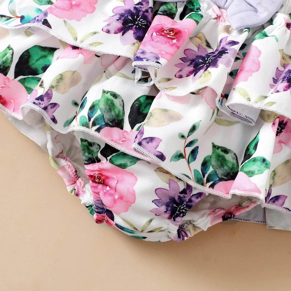 Newborn Infant Baby Girl Clothes Romper Shorts Set Floral Summer Outfits Cute Baby Clothes Girl