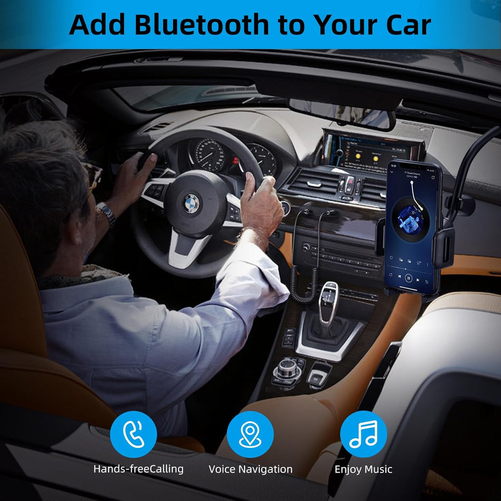 Bluetooth Aux Adapter for Car, USB Bluetooth 5.2 Receiver, 3.5Mm Bluetooth Adapter with Microphone for Music Streaming and Hands-Free Calling for Car Stereo and Home Speakers