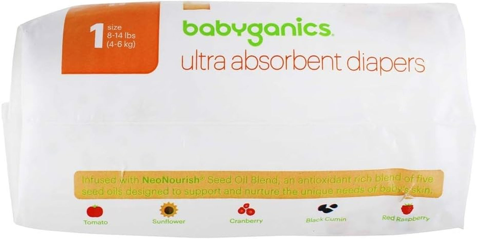 Babyganics Skin Love Diapers, Size 1, 34 CT